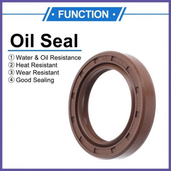 Oil Seal Seal Ring Rotary Shaft Seal FKM Rubber 28x40x7mm Brown 2 Pcs New