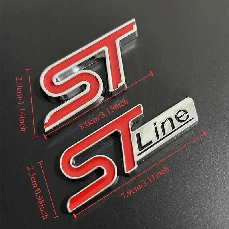 3D kovový znak ST Line na přední mřížku Odznak na zadní kufr auta Pro Ford Edge Puma Kuga Mondeo Fiesta Ecosport Focus STLINE Samolepka