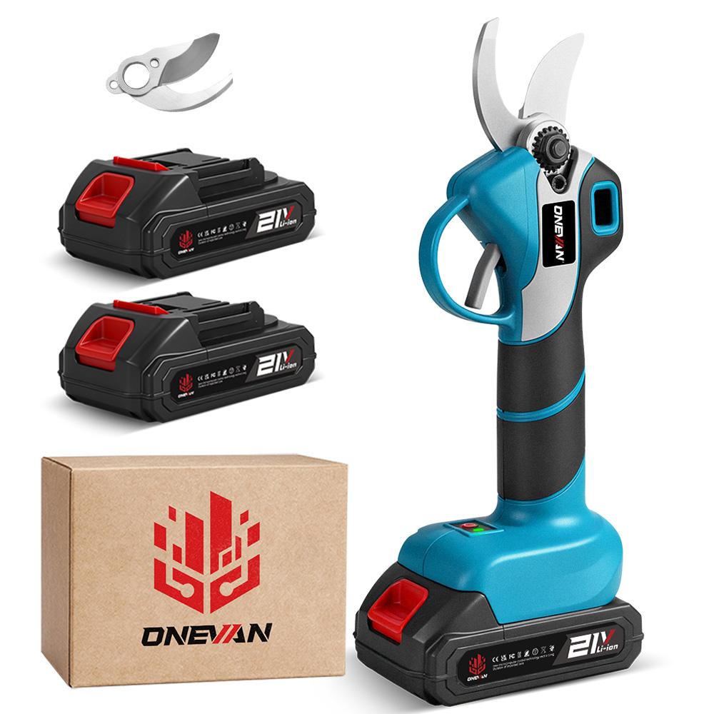ONEVAN 30mm Brushless Electric Pruning Shear Cordless Scissor Tree Pruner Branch Cutter Garden Power Tool For Makita Battery Pin
