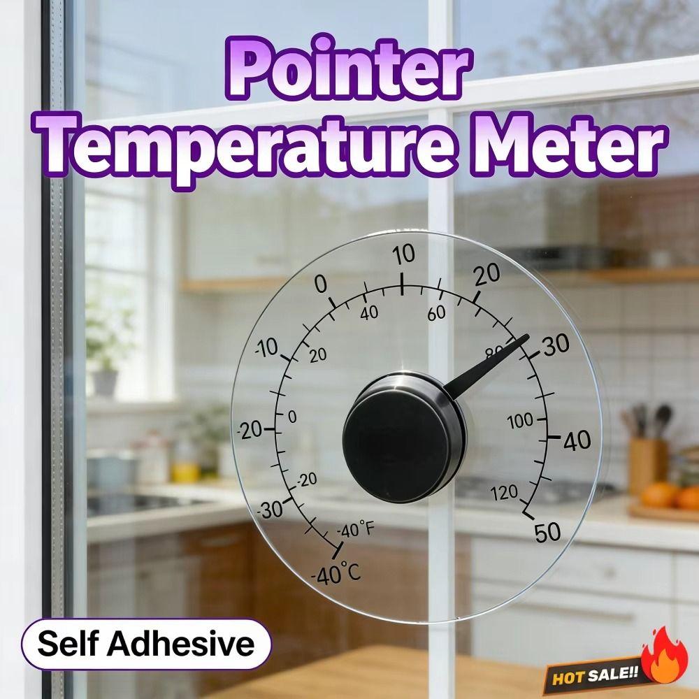 Clear Window Thermometer Waterproof Thermometer Clock Celsius Tester Garden Greenhouse