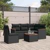 Vidaxl 6-Cz. Set di Mobili da Giardino con Cuscini, Polyrattan Nero