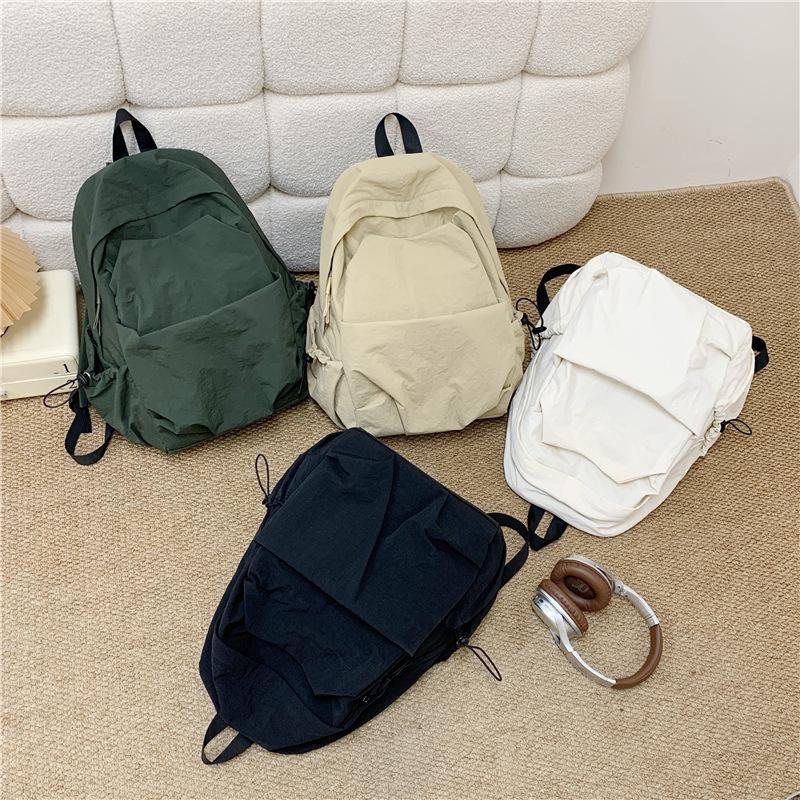 Schoolbag Simple Solid Color Backpack Male and Female Couples Versatile Casual Backpack Student Versatile Commuter Schoolbag