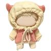 YUYAKESHI Cotton Doll Clothes, Doll Clothes, Change of Clothes for 10-15cm Plush Toys, Loose Fit Hooded Doll Outfit with Cow Horns (Yellow Hat)