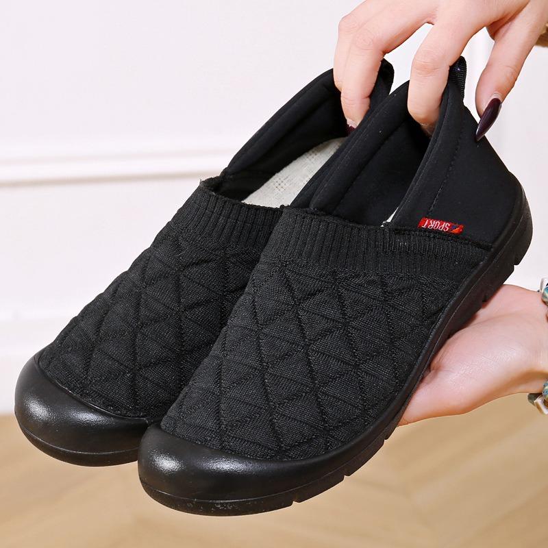 Spring and Autumn New Women's Cloth Shoes Soft Sole Soft Surface One Pedal Fashion Mom Shoes Lightweight Comfortable Walking Work Shoes Single Shoes
