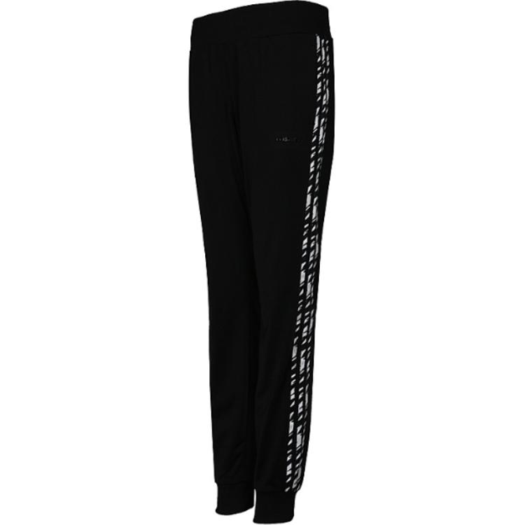 adidas Neo Womens Favorite 3S AOP TP Elastic Comfortable Striped Slim Fit Knitted Sports Pants Women Pants Black CZ4359