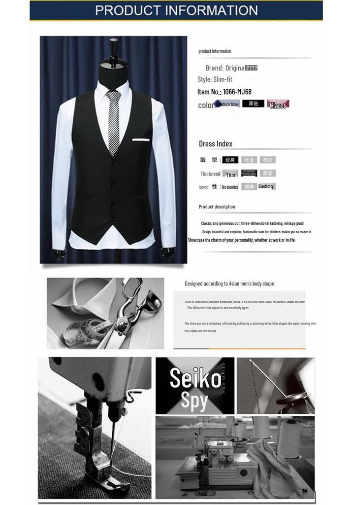 Gilet casual da uomo in stile europeo, ispessito, slim fit
