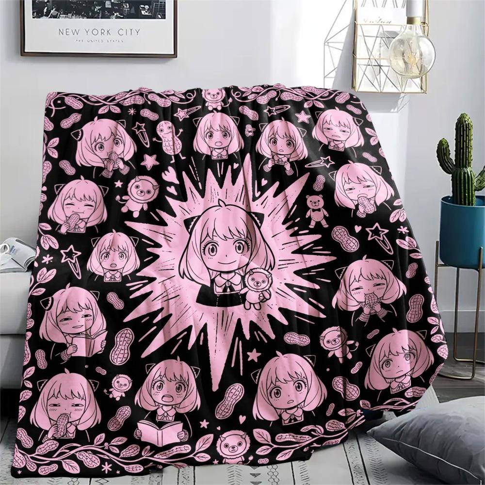 Anya Forger Flannel Blanket Comfortable Print Cozy Warm for Bed Chair Picnic Travel Bedroom Sofa.-TING