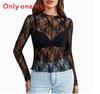 Sexy Lace Long Sleeve Shirt For Women With Sheer Mesh Fabric For Casual And Office Wear