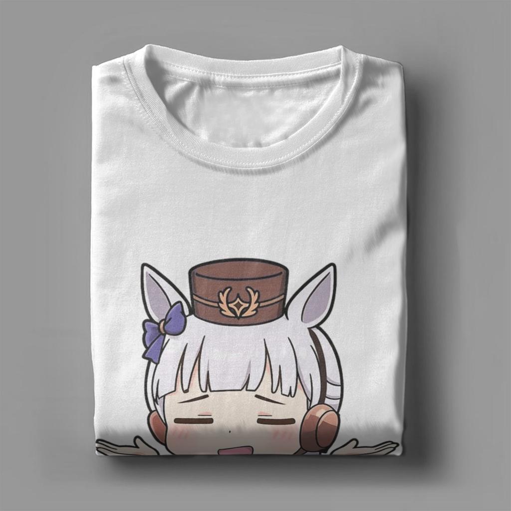 Mens Womens Gold Ship Meme Chibi From Uma Musume Pretty Derby Shirt 100% Cotton Graphic T-Shirt  Clothing Outfits