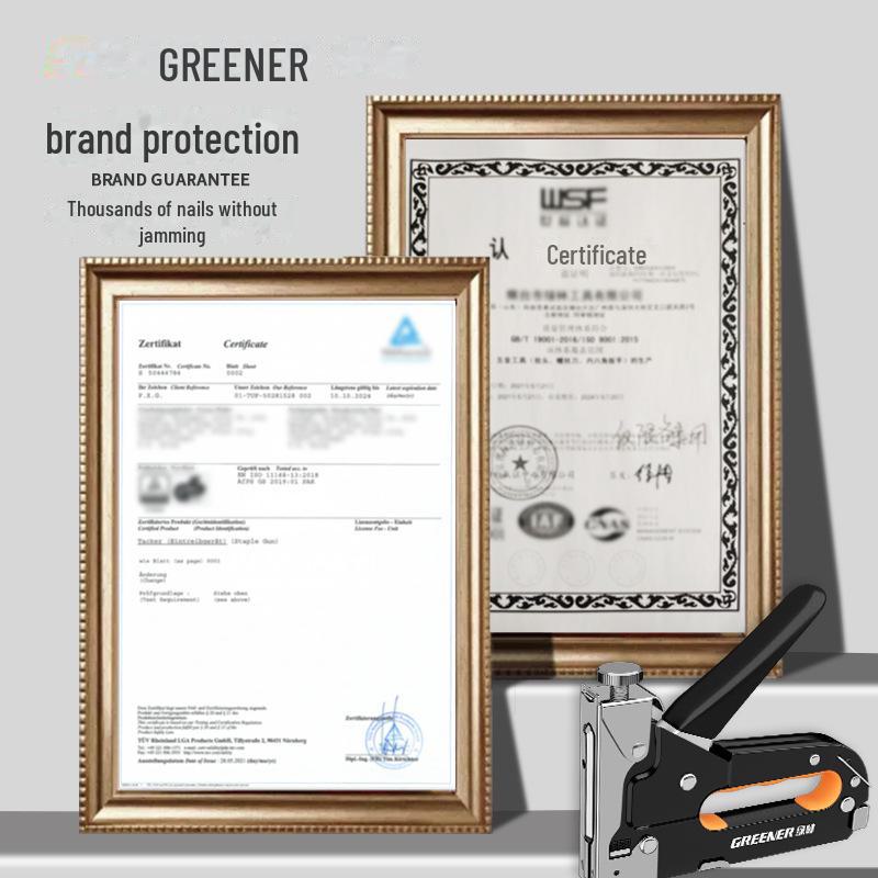 Pistola manuale per chiodi per falegnameria Green Forest: Porta Speciale & Cucitrice per Pittura a Olio Domestica