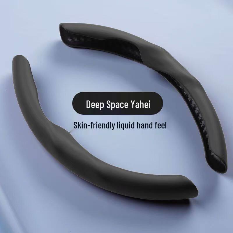 Tesla Model 3/Y Ultra-thin Non-slip Sweat-absorbing Steering Wheel Cover with Card Holder for All Seasons
