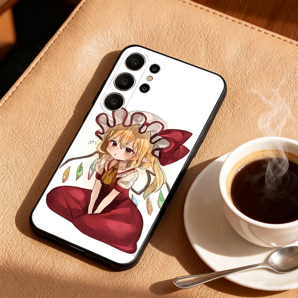 Cute TouHou Project Flandre Phone Case For Samsung S26,S25,S24,S21,S22,S23,S30,Ultra,S20,FE,Lite,10,9,Black Cover