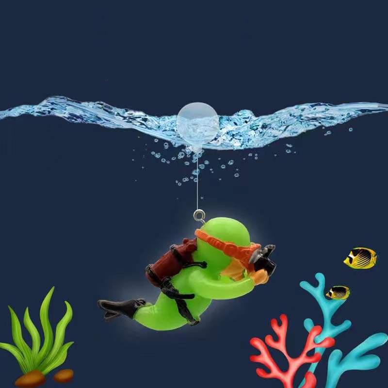 Dekoracja Akwarium Żywica Aranżacja Krajobrazu Małe Ozdoby Mini Nurek Świecący Dekor Akwarium Pływająca Kula Akcesoria Akwariowe