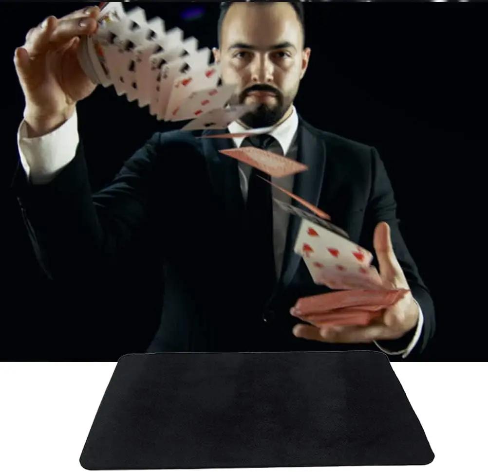 Black Close-Up Performance Pad Magic Playmat Poker Card Deck Mat Magician Props Coin Magic Gimmicks Gift for Kids Adults Party