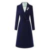 New Chinese Style Professional Wool Blend Waist-Cinching Coat