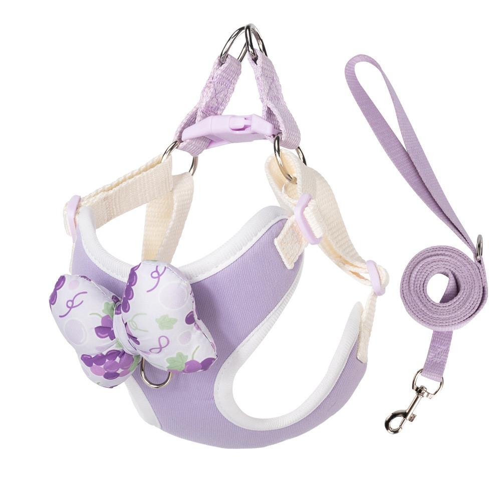Pet Dog Harness With Bowknot Soft Comfortable No Pull For Small Medium Large Dogs