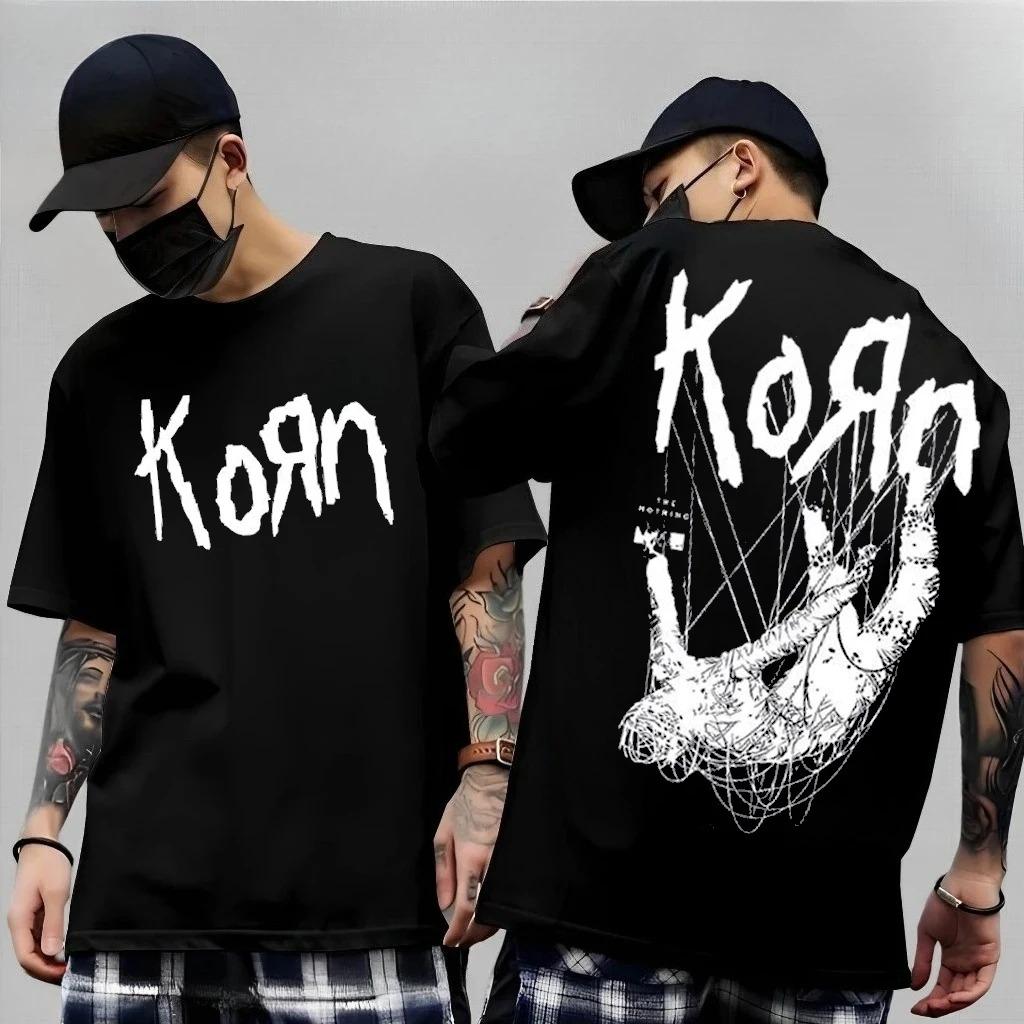 

Хлопковая футболка Korn Follow The Leader с принтом, двусторонняя, для метал-группы, мужская и женская, оверсайз, парные футболки 4XL