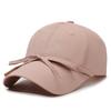 Summer Solid Color Quick-Drying Strap Solid Color Bow Baseball Cap Women's Outdoor Camping Sunshade Cap