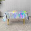 Plastic Iridescent Christmas Party Foil Table Cover Table For Wedding Party Decoration Tableclo I6Y0