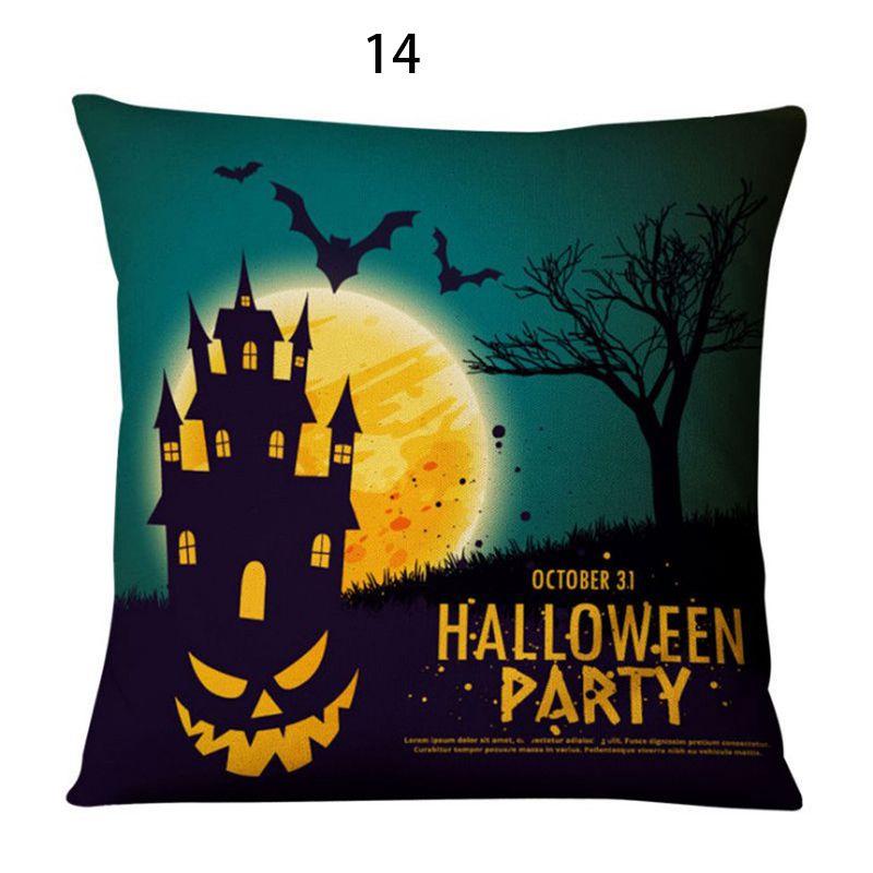 Luxurious Cotton Linen Square Halloween Pattern Throw Pillow Case Cover For A Timeless And Elegant Home Decor
