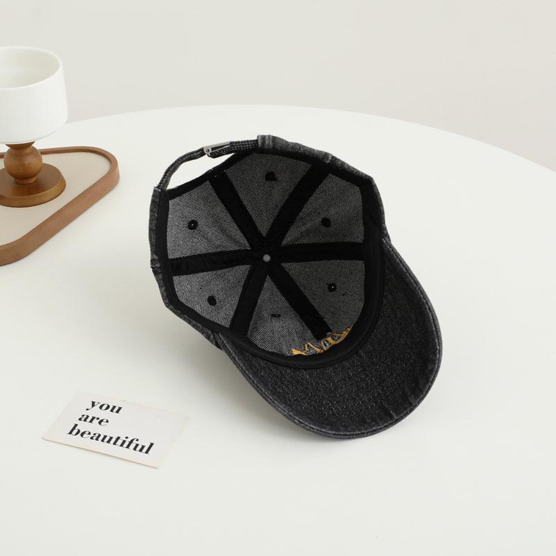 Kids' Washed Denim Excavator Baseball Cap - Spring/Autumn Korean Style