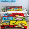 3PCS Red Birds Characters Collage 3pcs Bedding,Including 3PCS Duvet Cover And 2pcs Pillowcases Perfect for Christmas,Ideal for Bedroom, Dormitory