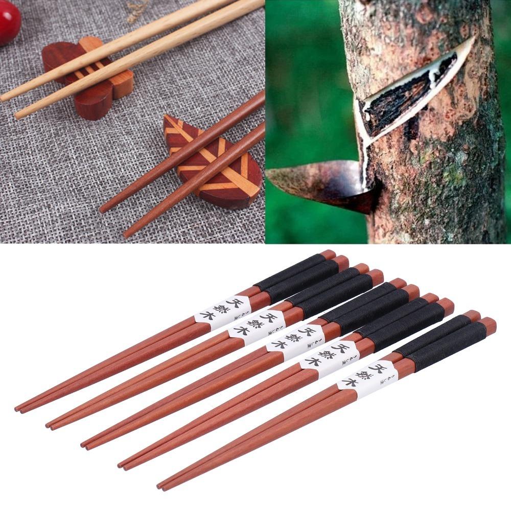 5Pairs Wrapped Twine Handle Anti-slip Chopsticks Slender Retro style Chopsticks Snack Eating