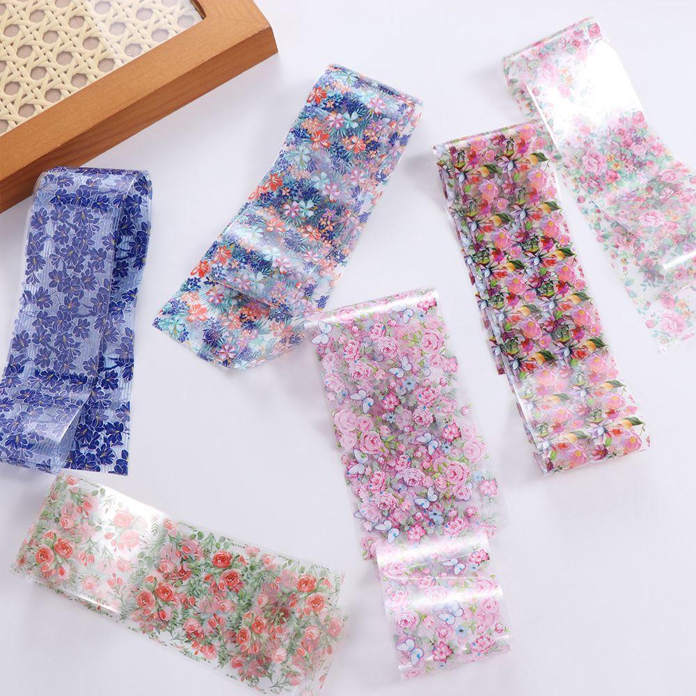 Decoration Holographic Nails Decals Transfer Paper Decals Floral Nails Stickers Flower Nail Foils