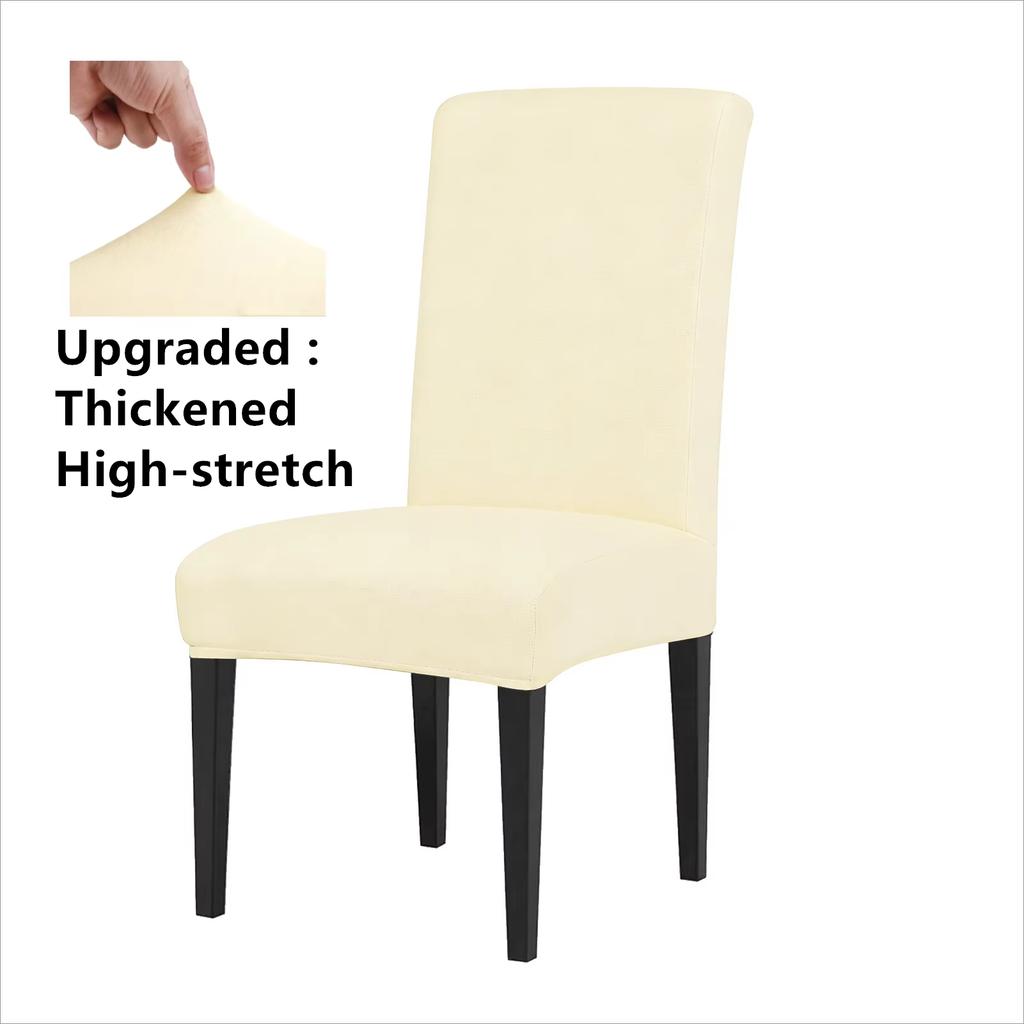 Set of 4 Elastic Chair Cover Dining Room Slipcovers Stretch Solid Removable Seat Protector Furniture Protector Office Home Decor