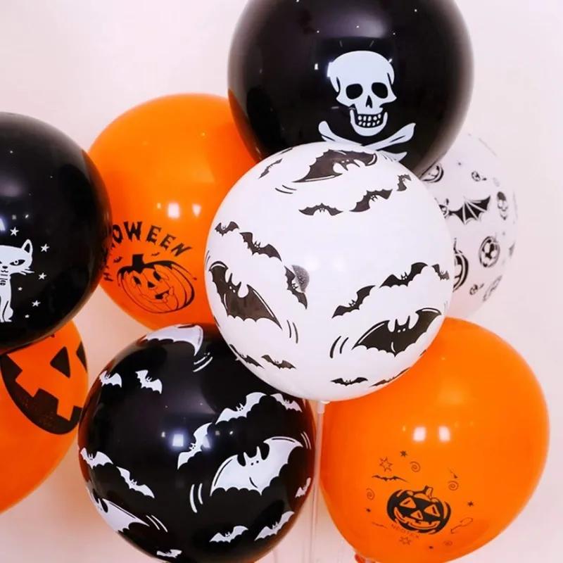 10-50pcs Halloween Balloons Large Latex Balloon Black Orange Pumpkin Spider Inflatable Balls Toys Globos Halloween Party Decor