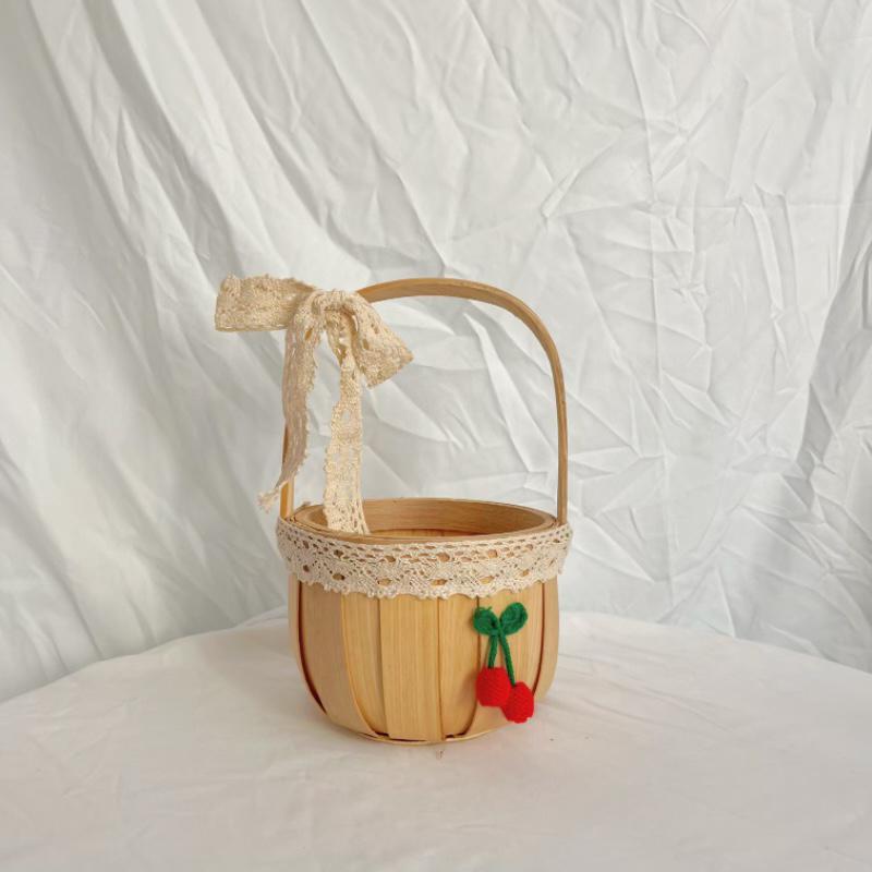 Handwoven Wicker Basket for Flowers, Candy, and Picnics