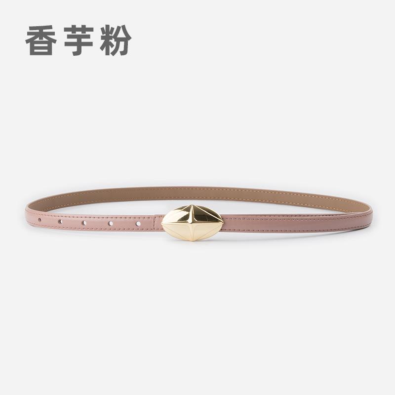 Leather Women'S Fine Belt Cowhide Retro Women'S Simple Hong Kong Style Premium Black Women'S Belt