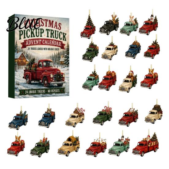 Interactive Countdown Toy with Retro 24 Day Advent Calendar Vintage Truck Christmas Set Festive Room