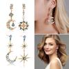 Drop Earrings Sun Moon Earrings Long Dangle Earrings Alloy Material Asymmetric Earrings Party Jewelry for Women Jewelry