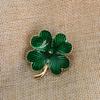 Vintage Green Four-leaf Clover Brooch Badge Women Enamel Pin Banquet Wedding Christmas Jewelry Lapel Pin Gifts