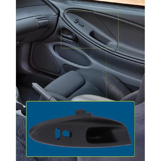 LUJUNTEC Interior Front Passenger Right Door Handle Replacement for 1994-1998 for Ford for Mustang Replace OE F7ZZ14528BA Black