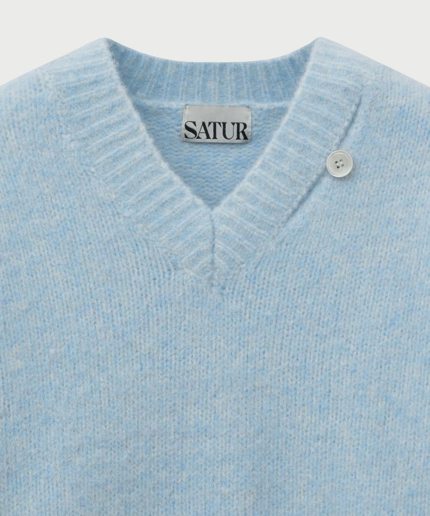 Seteo (W) Essen Two-Tone Mohair Blend Knit Sky Blue