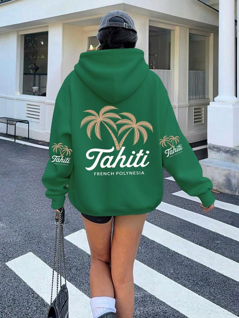 Vintage Tahiti French Polynesia Poster Women's Hoodies