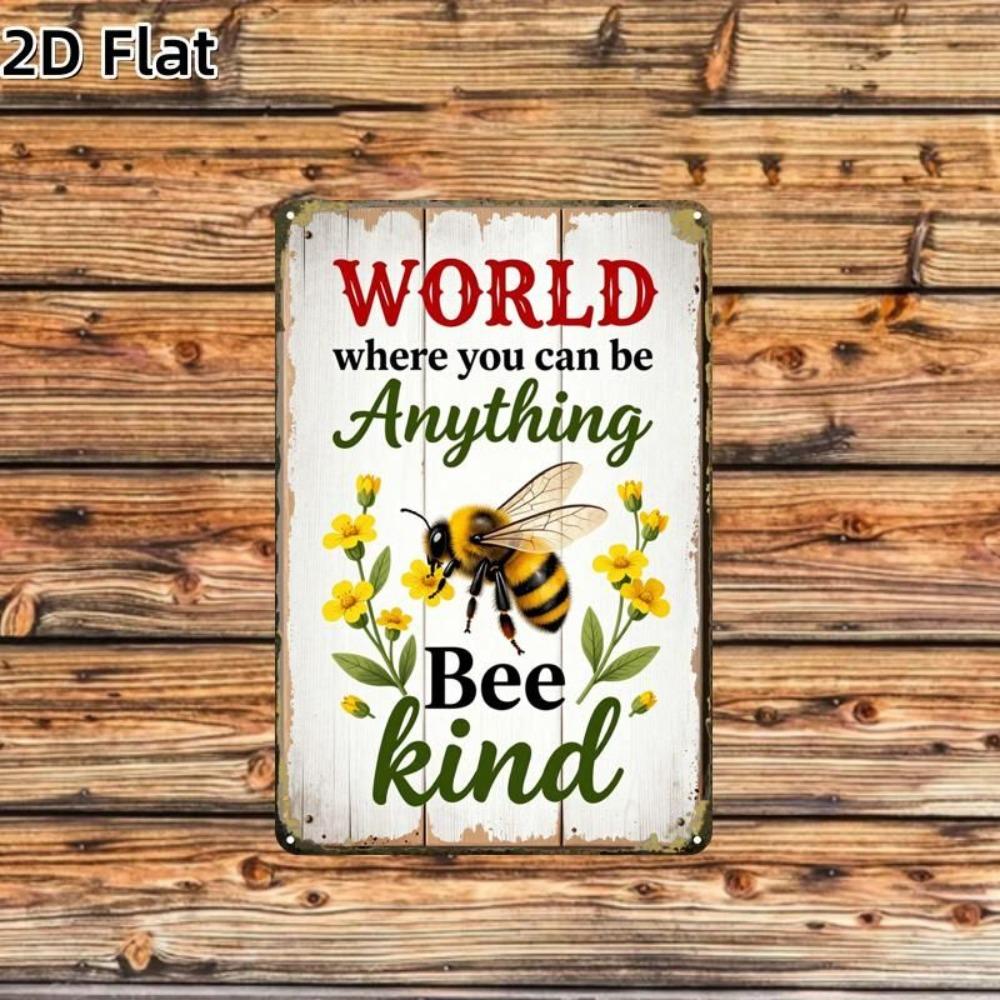 Vintage Bee Tin Sign Creative Garage Wall Decor Home Art