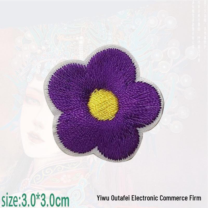 Colorful Plum Blossom Embroidered Fabric Iron-on Patch for Clothing Repair