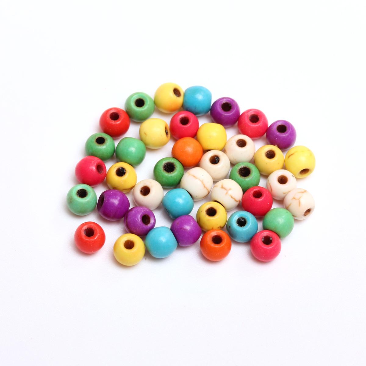 

Модный браслет унисекс, смешанный цвет для изготовления ювелирных изделий, ожерелье, свободные бусины, натуральный камень, ручная работа, бирюза, материал «сделай сам», брелок 15-40 шт., круглый 4mm 40Pcs