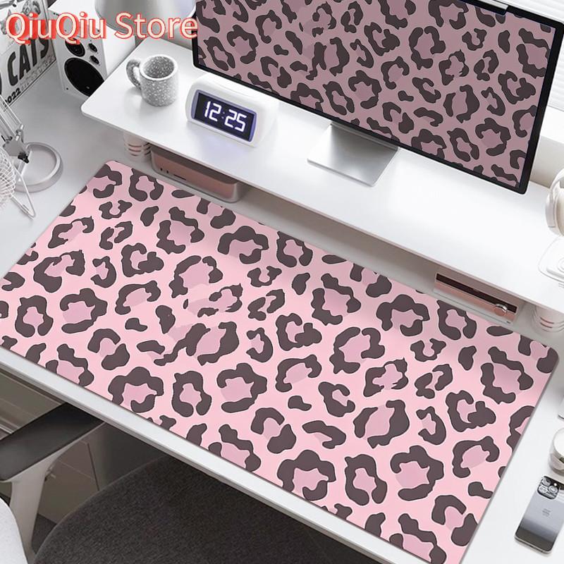 Pink Leopard Print Mouse Pad HD Printing Large Seaming Waterproof Mouse Pad Antislip Gaming Mouse Pad
