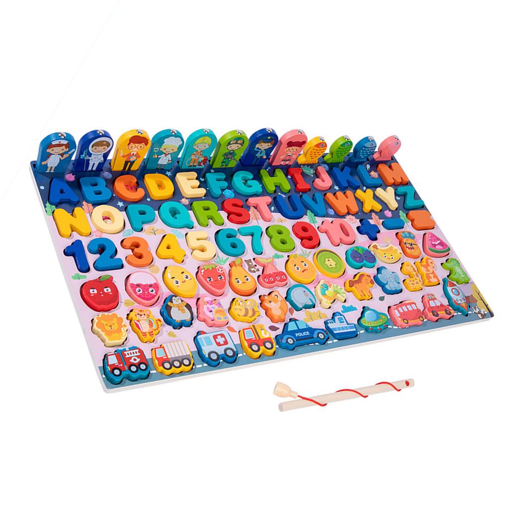 Wooden Puzzles Toddler Toys Educational Bright Color Number Shape Puzzles Board Learning Toys Fruit