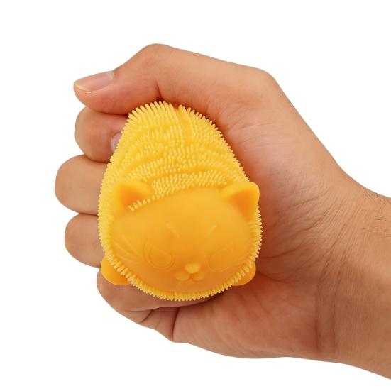 Mini Fuzz Cat Squeeze Toy Stress Relief Fuzzy Ball Fidget Toy Focus Aid Relaxation Anxiety Relieving Office Desk Toy
