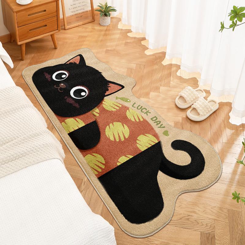 Kreslený koberec do ložnice, koberec k posteli, odolný proti opotřebení, odolný proti nečistotám, protiskluzová podložka, snadno se čistí, podlahová rohožka k arkýřovému oknu