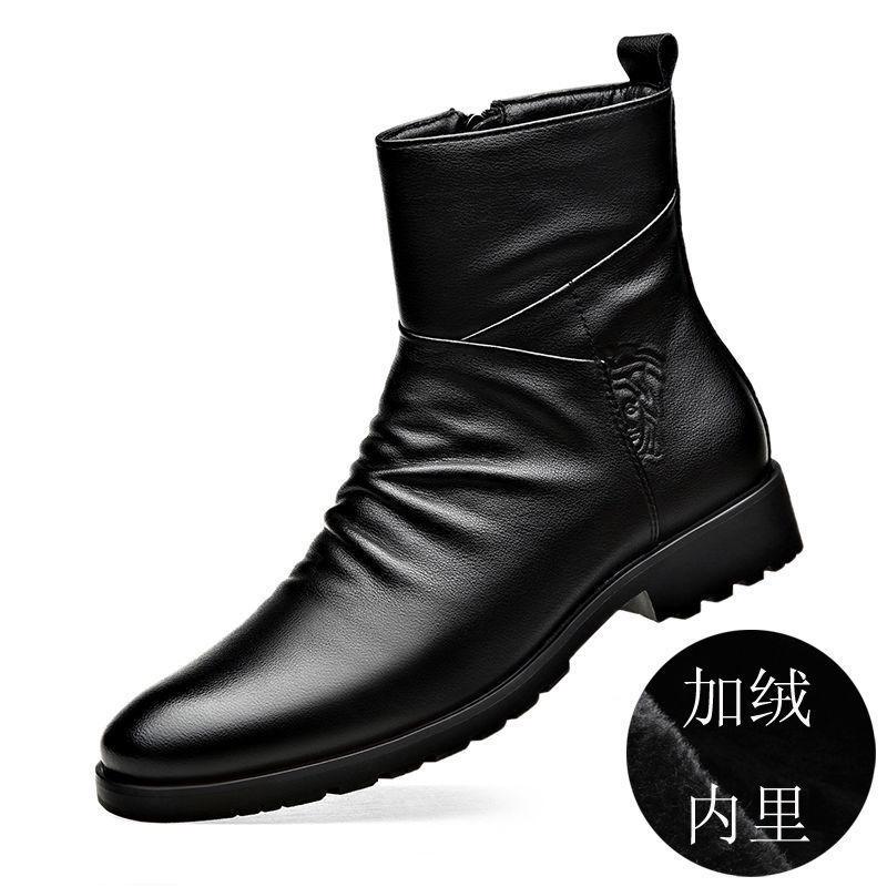 

2025 осень мужские кожаные ботинки из коровьей кожи нескользящие тест молния теплые молодежные модные классические ботинки Мартин 45