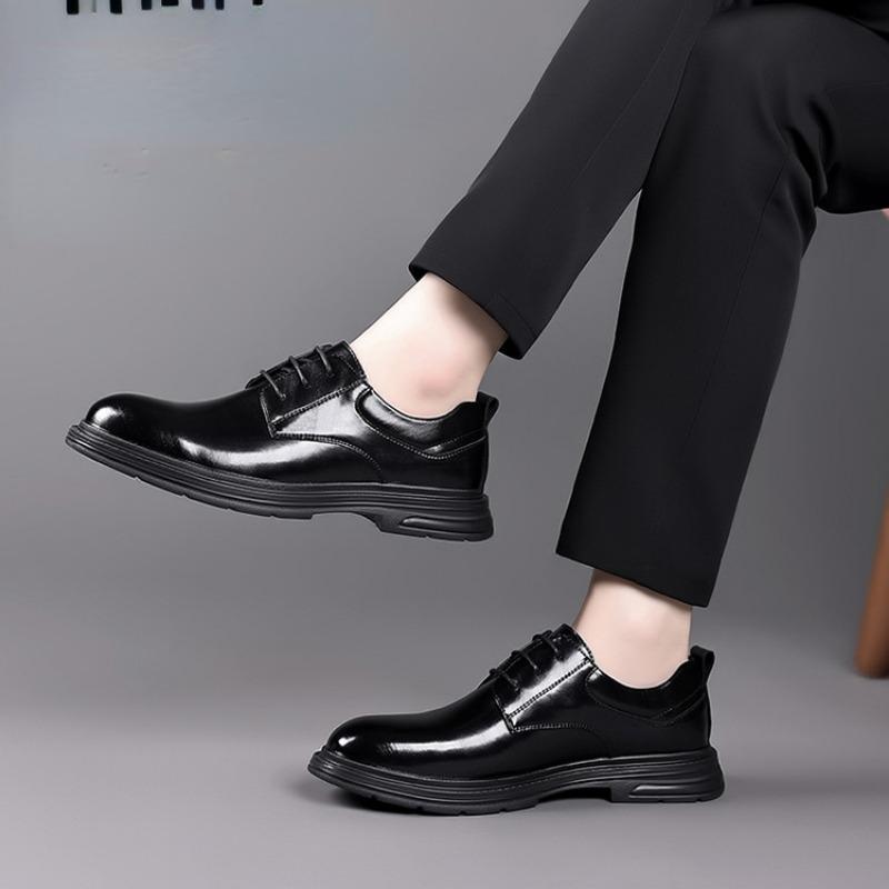 FashionBritish Leather Platform Men's Wedding Shoes Spring Autumn Soft Sole Male Increase Shoes Fashion Casual Business Man Dress Shoes