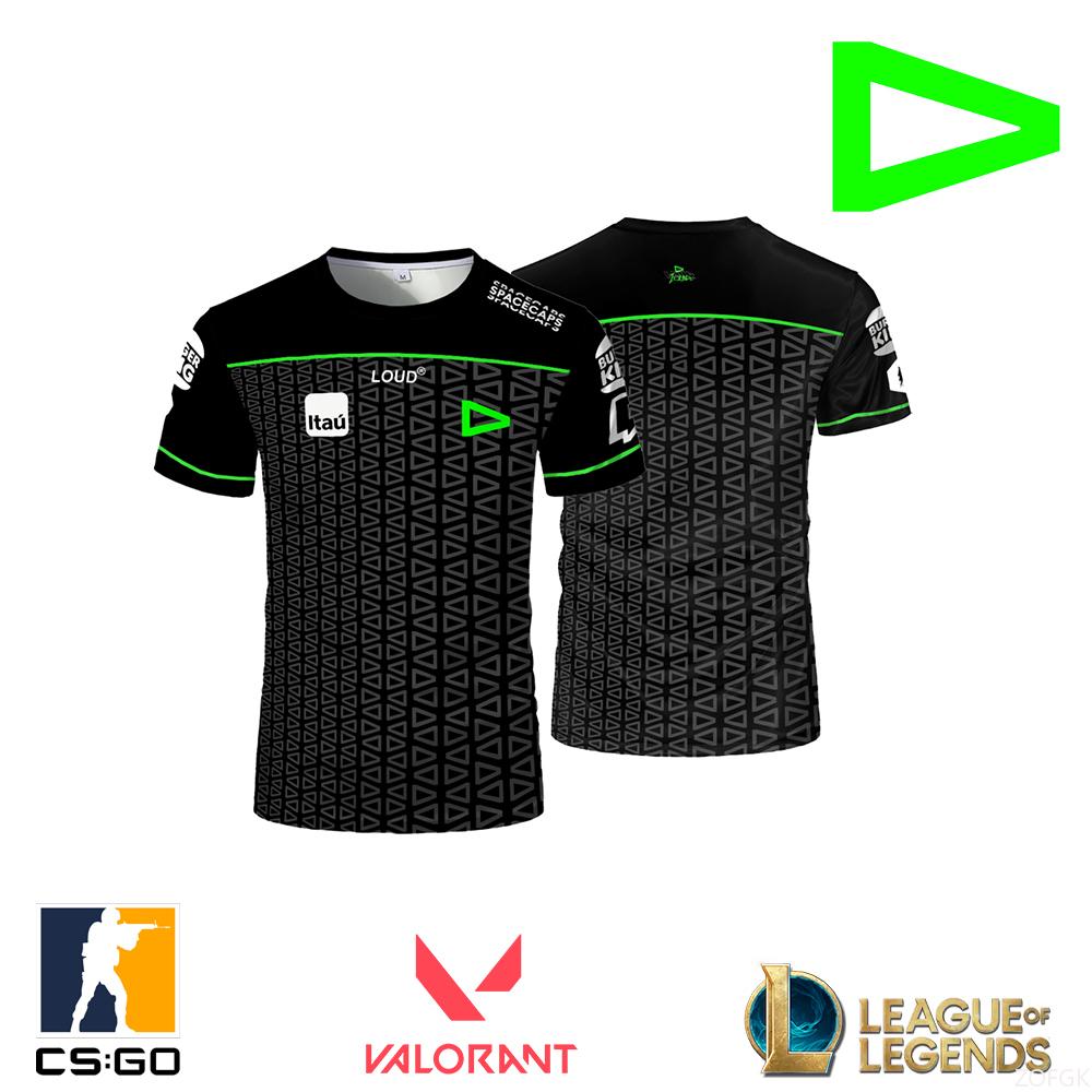

LOUD E-Sports Team Men Uniform Jersey T Shirts League Of Legends E Sports Contest T-shirt Games Apparel Supporter O-Neck Tops XL