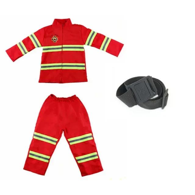 Costume Cosplay Bambini Pompiere Ragazzi Ragazze Halloween Carnevale Festa Uniforme Pompiere Sam Abbigliamento da Lavoro Regalo di Natale