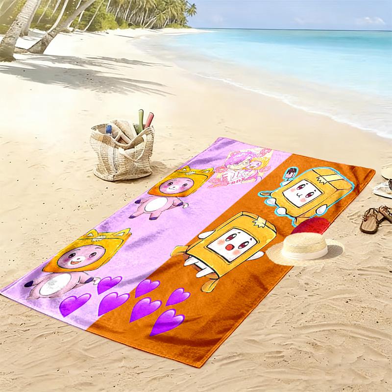 Lankybox Print Beach Towel, Large Soft Quick Dry Towel for Beach Camping Swimming